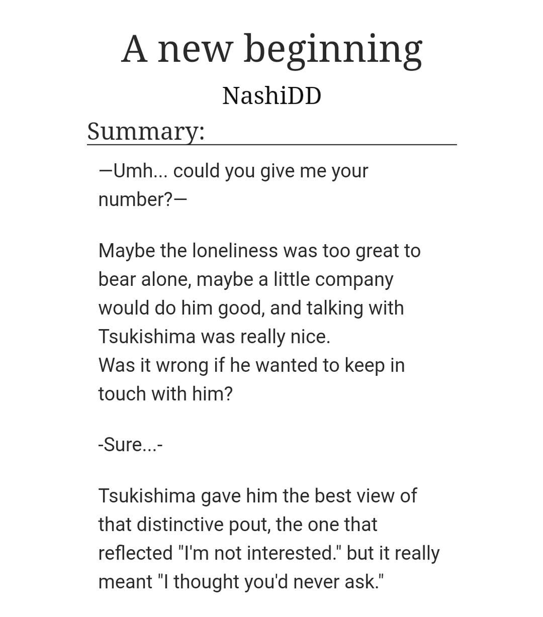 hqnashi's tweet photo. "A new beginning" a #bokutsuki fanfic!
2.3k words | Rating: T
Relationship: Bokuto/Tsukishima

https://t.co/mK8KPpCbRt https://t.co/CBNs7VJcLa