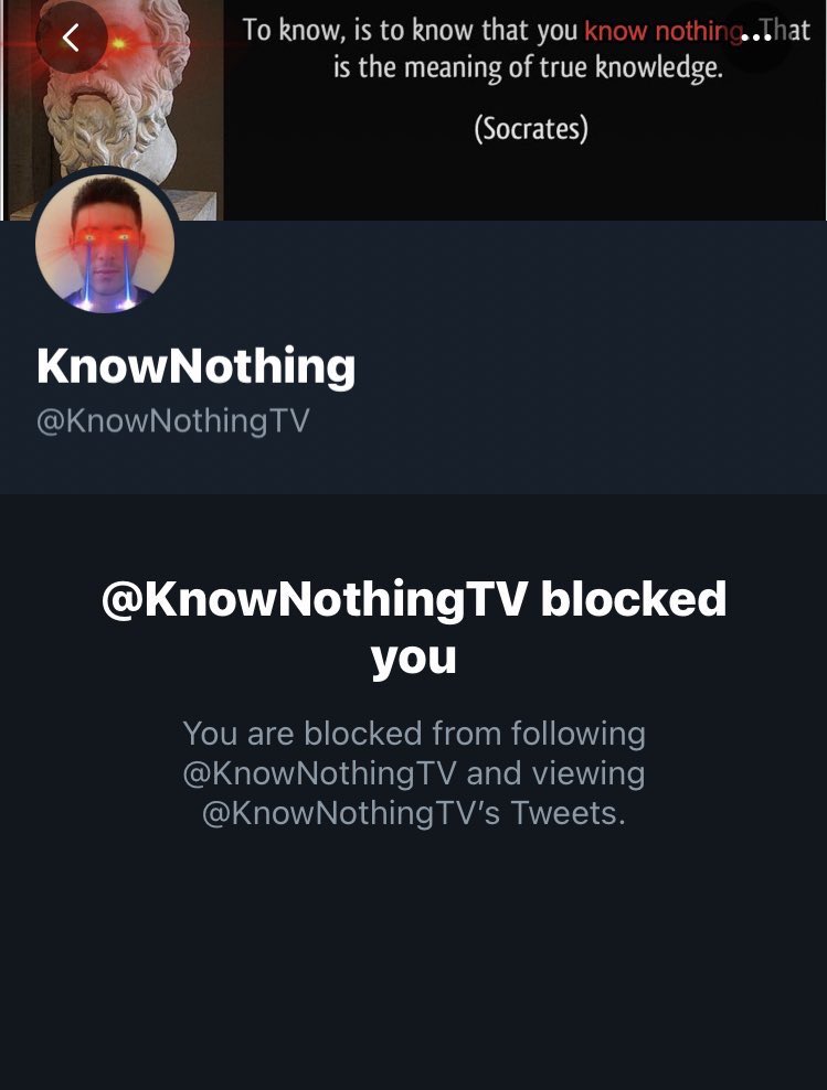 stopgrifting's tweet photo. @KnowNothingTV @TheOnion Lol bye https://t.co/Y6fJGMdmjC