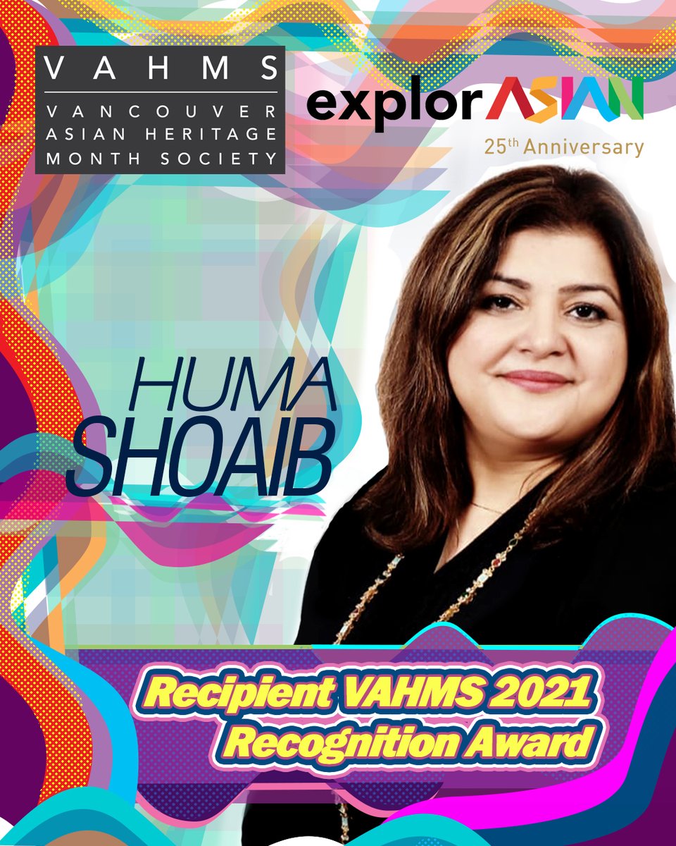 CanadaUrduAssn's tweet photo. We're delighted to announce that Mohtarma Huma Shoaib, president of The Canada Urdu Association, has been individually honored with one of VAHMS (@explorASIAN) 2021 Recognition Awards. All of us at CUA convey our full-hearted congratulations! Well done Madam President!!🥰 https://t.co/aXsceM4G3i