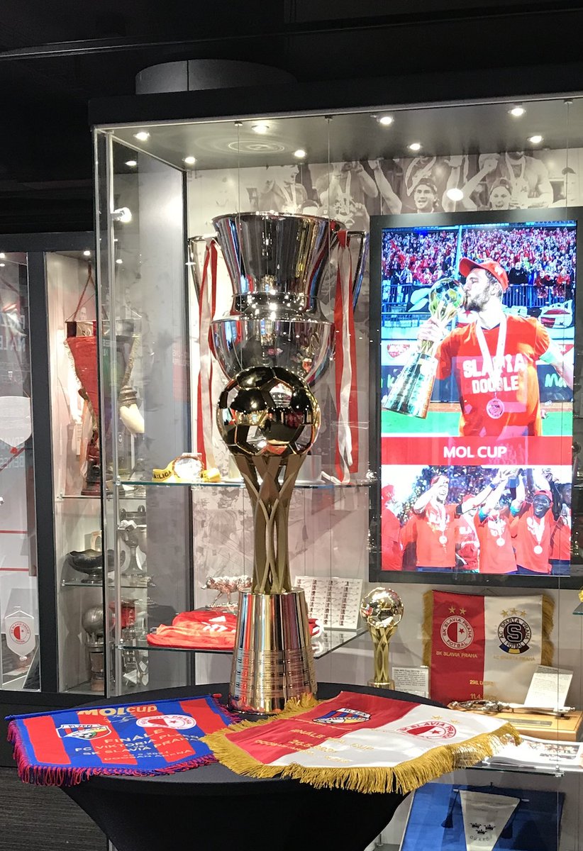 SlaviaMuseum's tweet photo. Jednu novou trofej ze sezony 2020/2021 už v Edenu ve @SlaviaMuseum máme 🏆  A zítra budeme mít další 🏆   #SKSdouble @slaviaofficial  ❤️ https://t.co/MW3nqghlU4