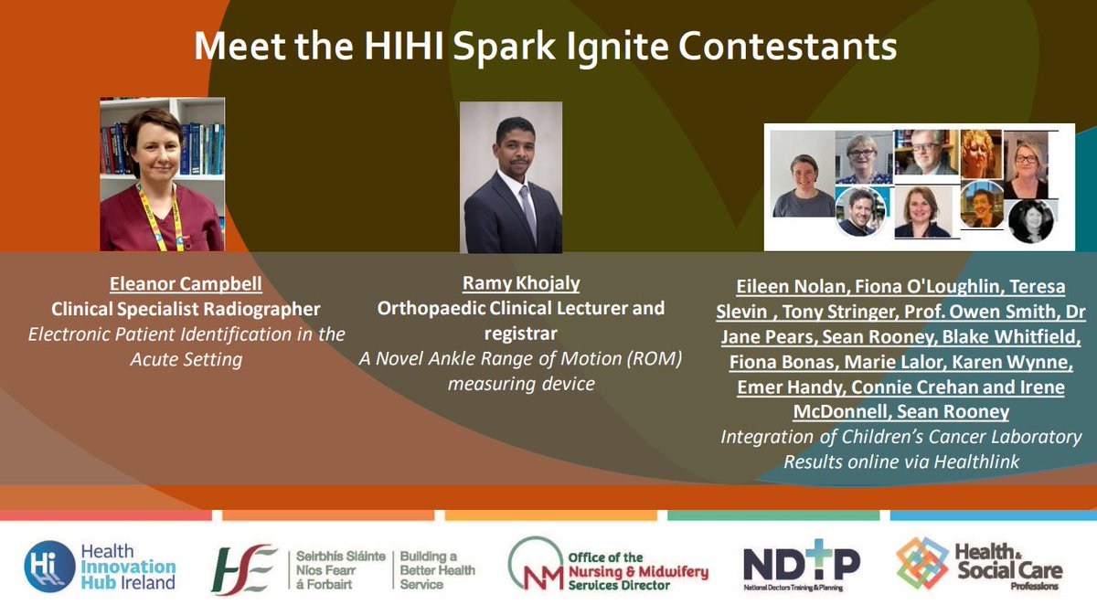 HIHIreland's tweet photo. Here are the #HSEHIHISparkIgnite Dublin Regional Finalists!

Join us @ 6pm on Thursday to watch them pitch their innovative solutions to unmet clinical needs

Register here: https://t.co/UsyoYB4Mt9
@HSELive @UCDinnovation @TrinityResInnov @PeopleofHSE @HealthyIreland @scienceirel https://t.co/6da1RLqs1y