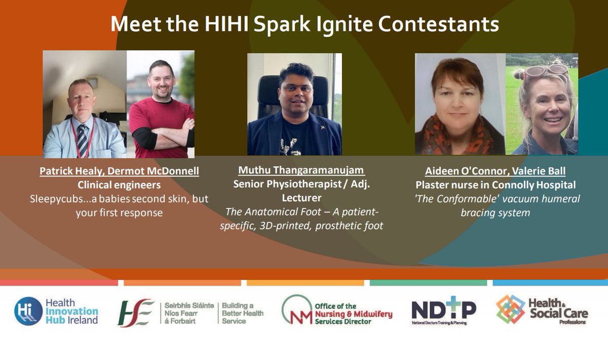 HIHIreland's tweet photo. Here are the #HSEHIHISparkIgnite Dublin Regional Finalists!

Join us @ 6pm on Thursday to watch them pitch their innovative solutions to unmet clinical needs

Register here: https://t.co/UsyoYB4Mt9
@HSELive @UCDinnovation @TrinityResInnov @PeopleofHSE @HealthyIreland @scienceirel https://t.co/6da1RLqs1y