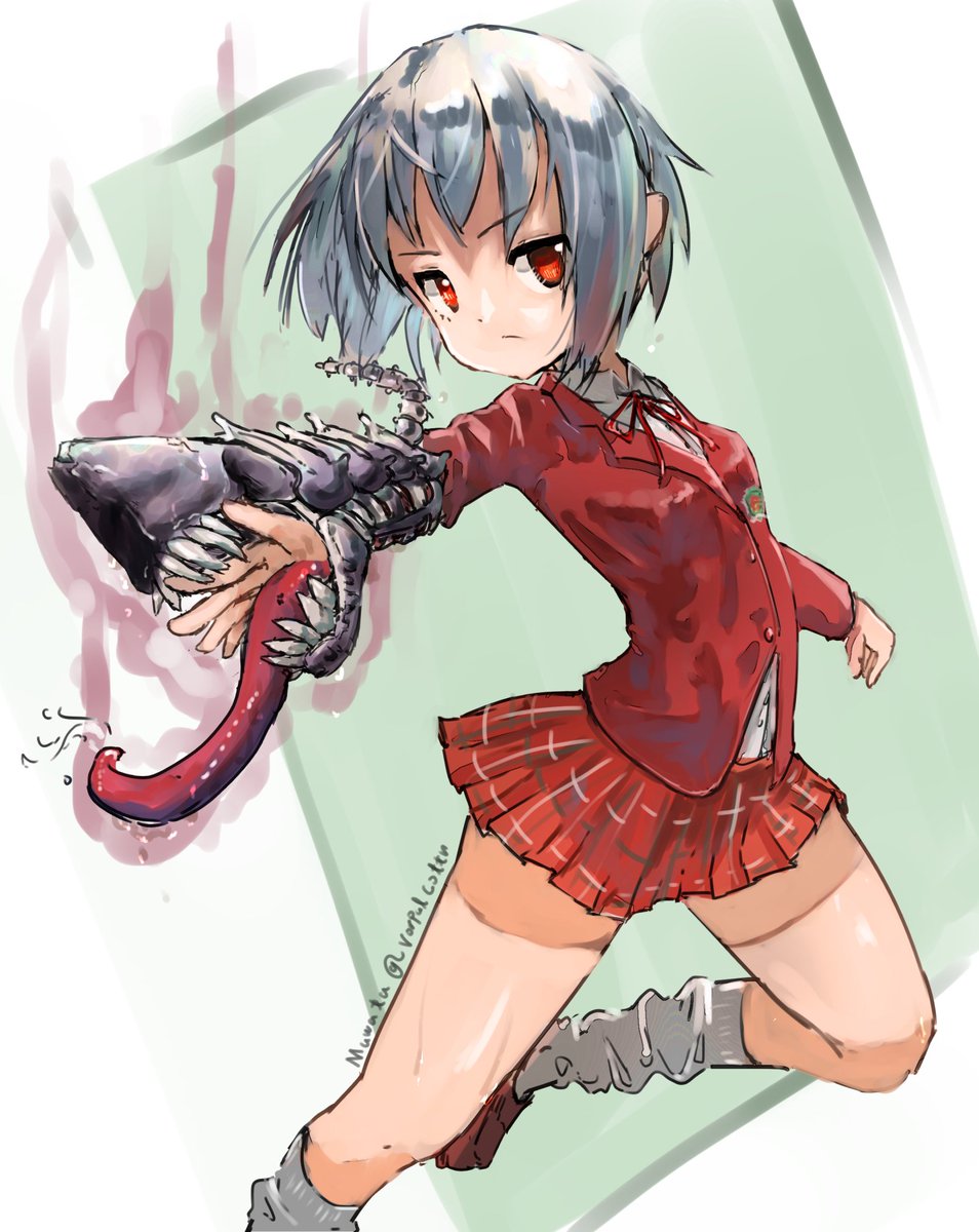 @tanakabobuo とても面白かったのでつむぎちゃんの支援絵など描いてみました
髪色と目は銀と夕日と記述があったんですが、髪型だけ分からなかったので、とりあえずボーイッシュな感じになってます
もし違ってたか見落としあったらすぐ直せるんで教えて貰えると幸いです 