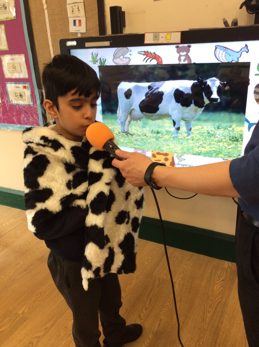 Tor_View_School's tweet photo. During our animal topic, we have learnt to perform as a group in P4. We used a microphone and sensory materials to create animal sounds before performing a farmyard animal song! #EduArtsFest #Music #TorView https://t.co/Da0bDli3X8