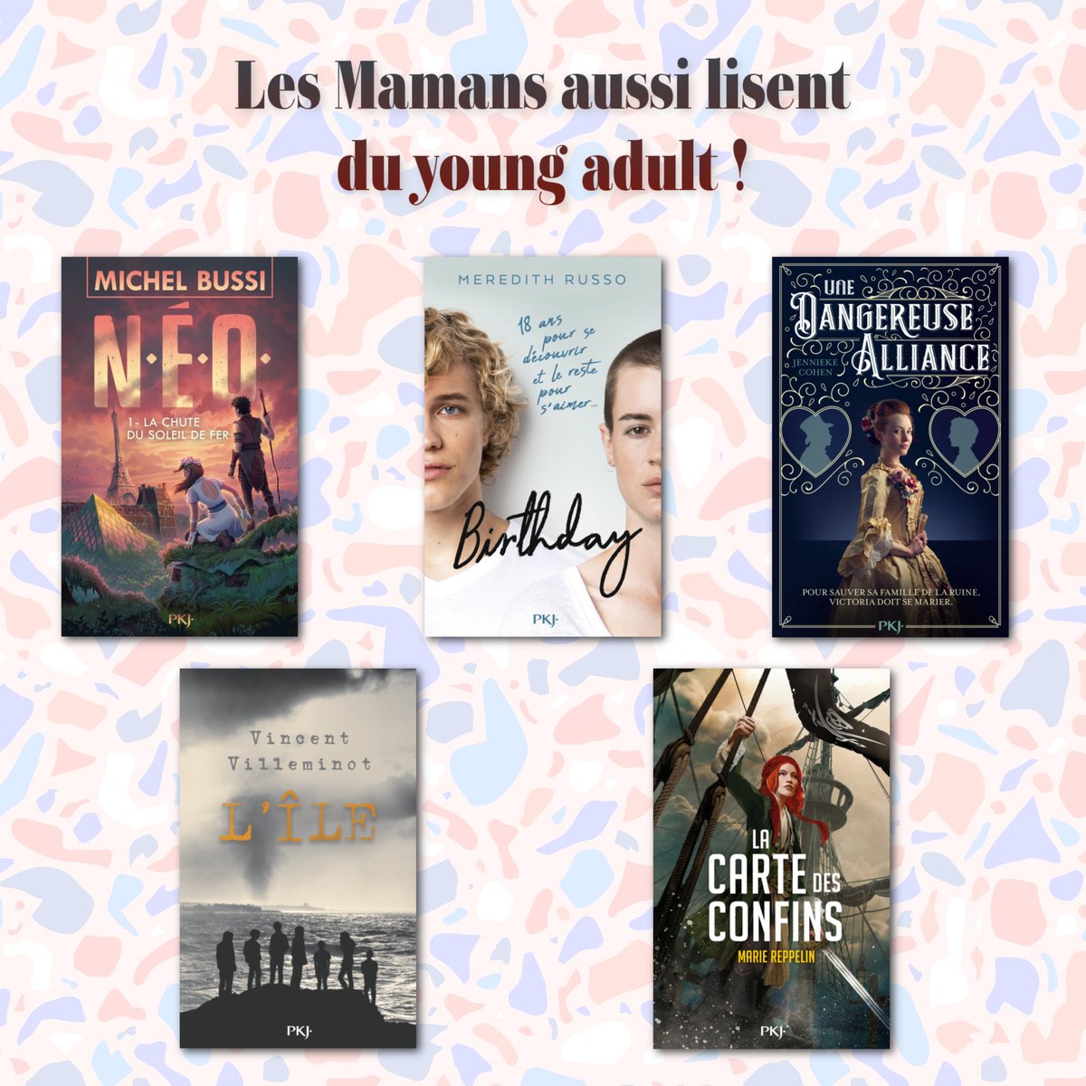 La #fêtedesmères, c'est dimanche ! ❤️
Votre maman aime les romans young adult ? Voici une sélection haute en couleurs ! De l'aventure, de l'émotion, de la romance, de l'angoisse, des pirates... Quel roman ferait plaisir à votre maman ?