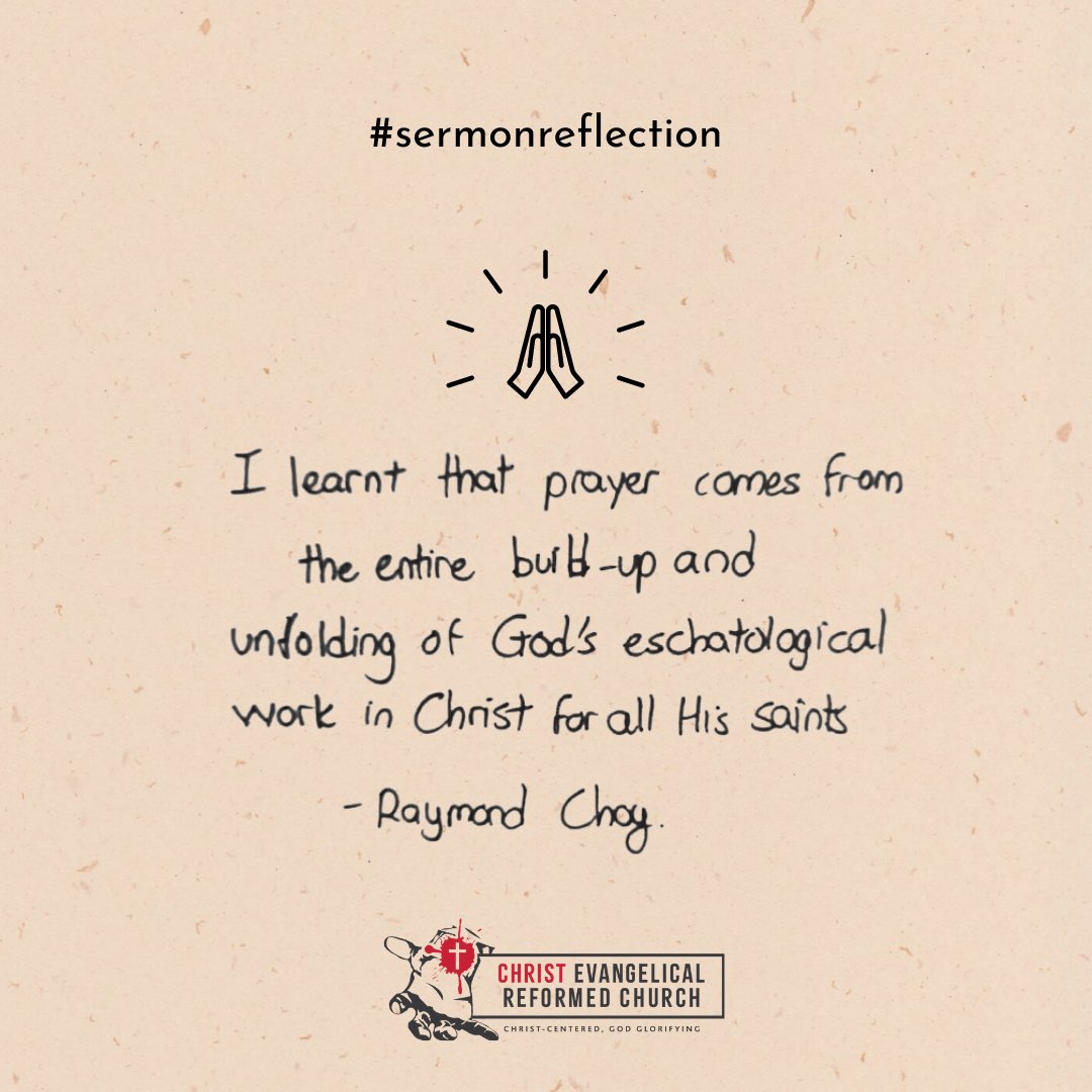cercmalaysia's tweet photo. “For most of my life, I didn't understand the fundamentals of prayer. The sermon from Ephesians 1 helped me to understand that prayer comes from the entire build-up and unfolding of God's eschatological work in Christ for all His saints.” - Raymond Choy #SermonReflection https://t.co/o6dUMhN2ML