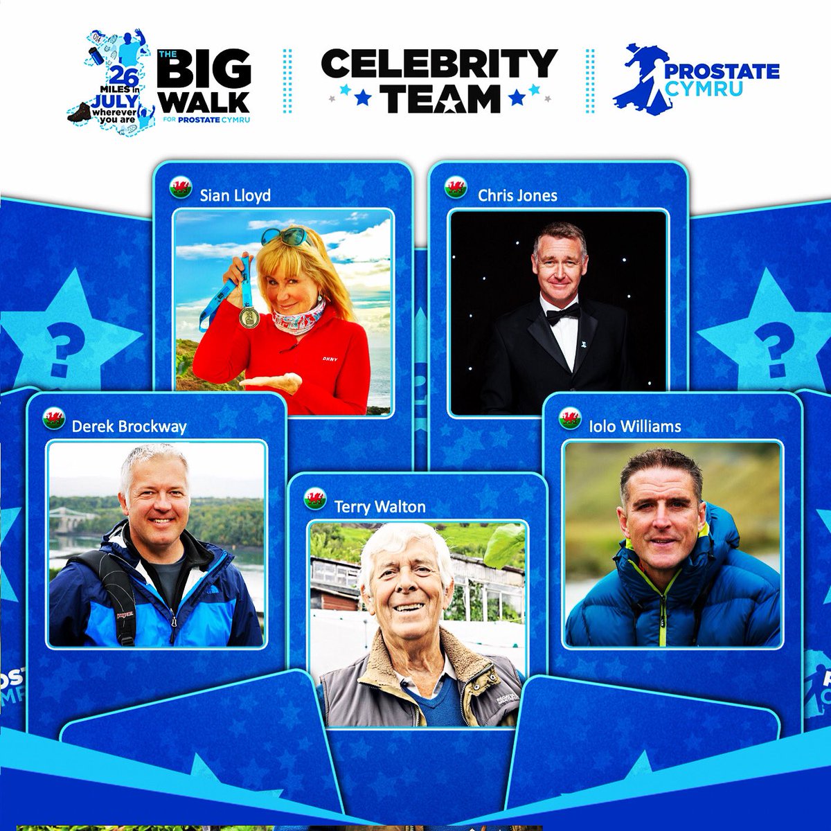 The outdoorsy types! We’re looking forward to joining Team Captain <a href="/carolvorders/">Carol Vorderman</a> on <a href="/pcbigwalk/">The Big Walk</a> to raise funds for <a href="/ProstateCymru/">Prostate Cymru</a> in July #SaveTheMalesInWales <a href="/CTywydd/">CHRIS TYWYDD JONES</a> <a href="/IoloWilliams2/">Iolo Williams</a> <a href="/DerekTheWeather/">Derek Brockway - weatherman</a> <a href="/theterrywalton/">terry walton</a>