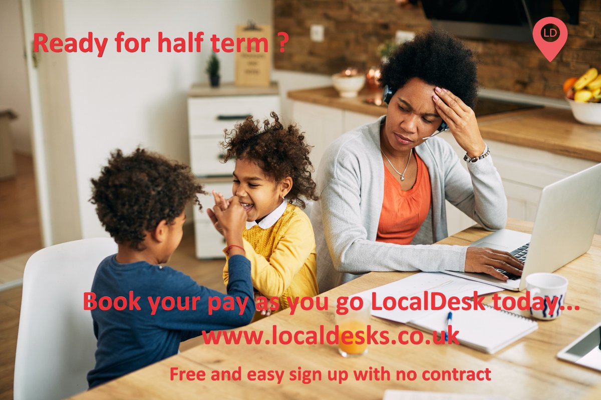 Are you ready ? Have you booked your LocalDesk for half term ? localdesks.co.uk
 
#remotework #halfterm #deskSpace #Hotdesk #coworking #backtotheoffice #supportLocal #WorkLocal #Local