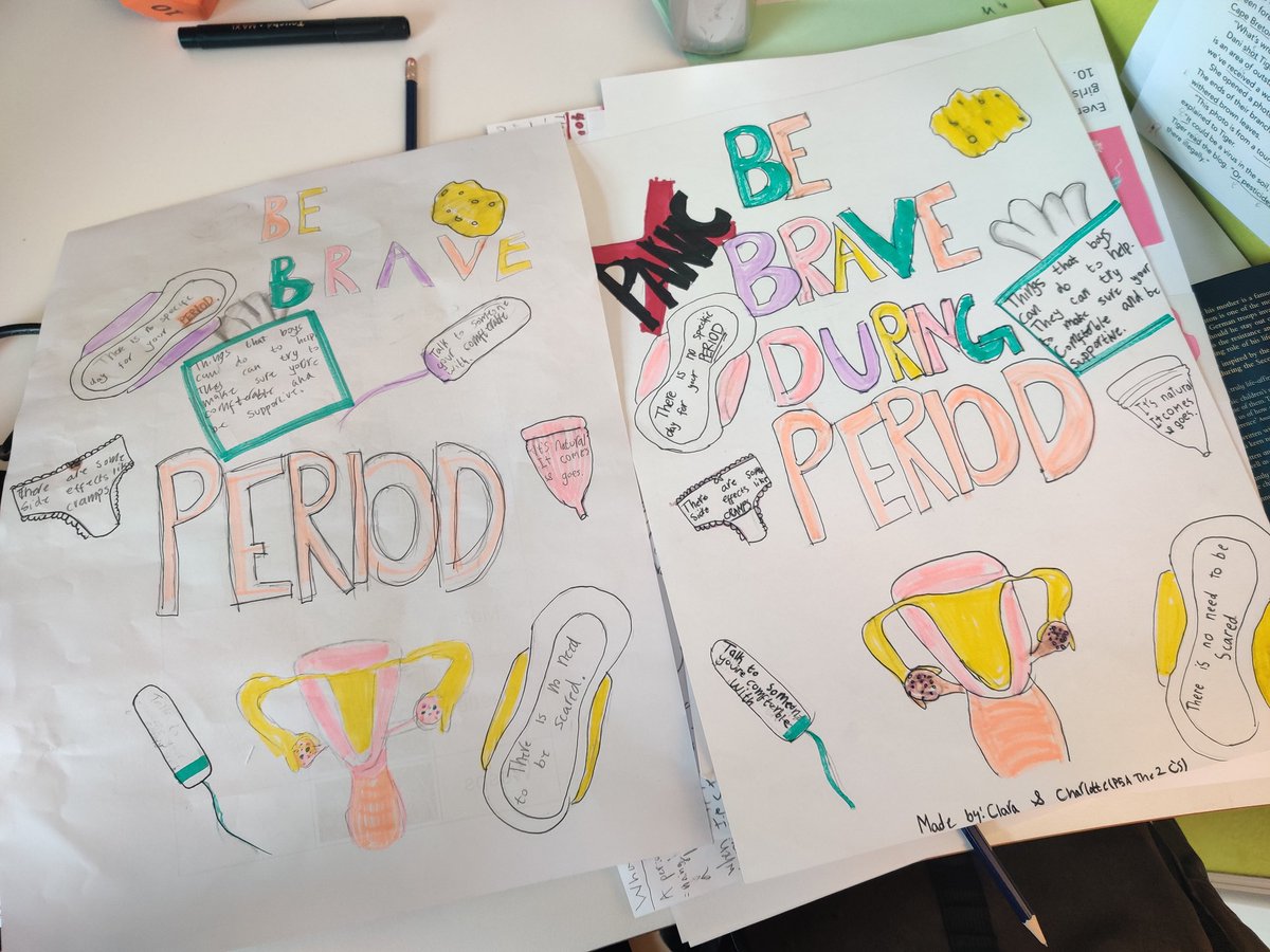 athinantoulia's tweet image. Menstrual hygiene day today. @ISBillund
We made informative posters about the form and function of periods. Students made a prototype, on which they received feedback. 
We also had a guest speaker talking to us about period poverty in South Africa.
#PYPIB