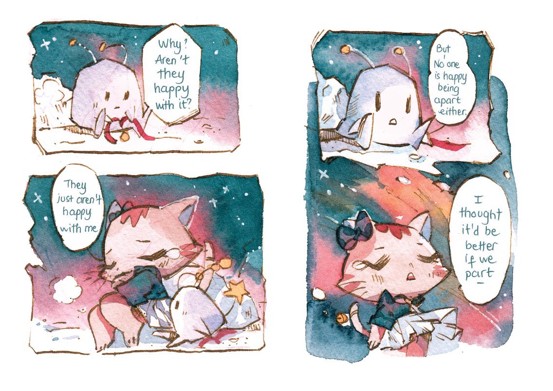 Under a sky full of stars Nameow part 💫💫✨
.
#watercolorpainting #illustration #shortcomic #originalcharacter #水彩画 #イラスト