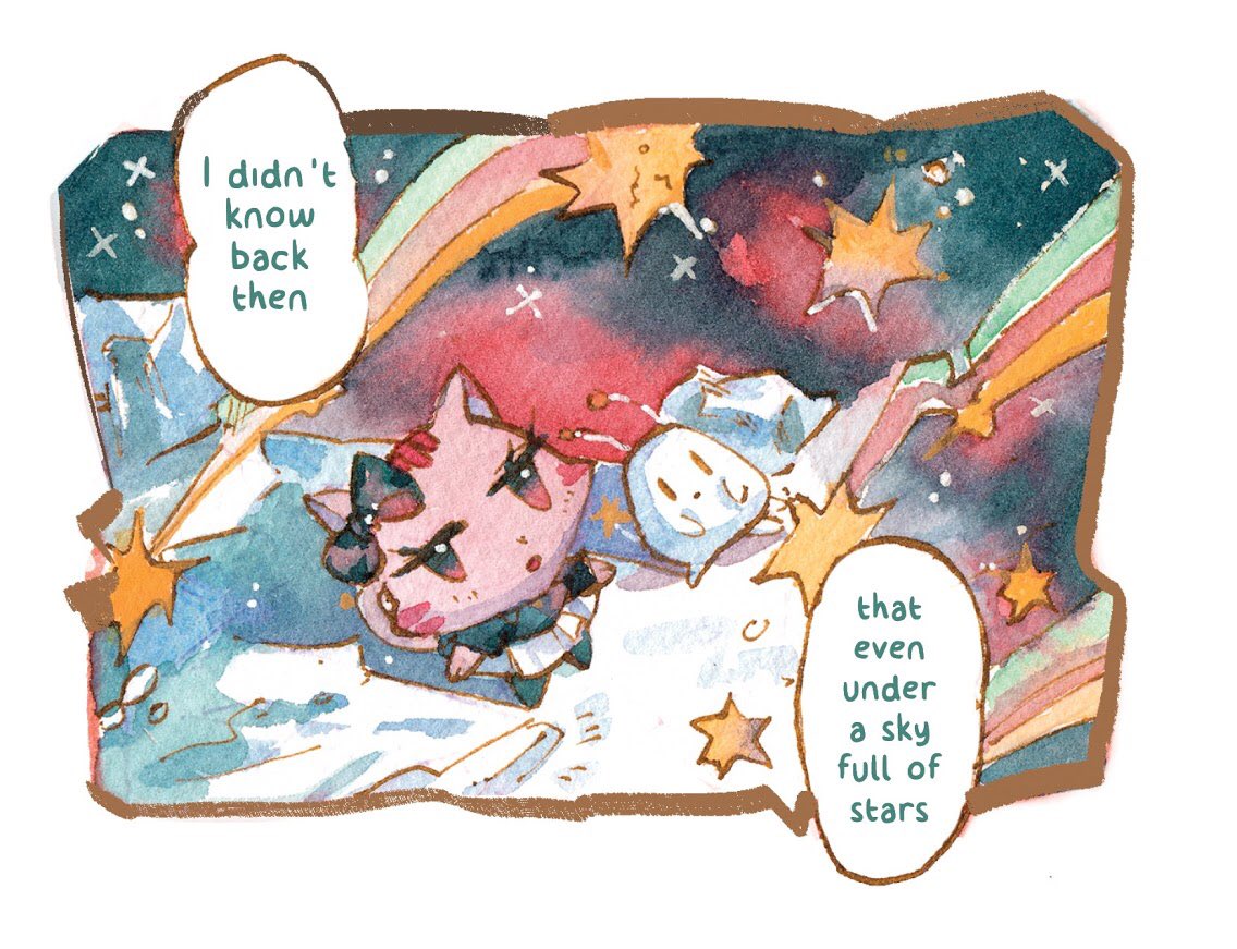 Under a sky full of stars Nameow part 💫💫✨
.
#watercolorpainting #illustration #shortcomic #originalcharacter #水彩画 #イラスト