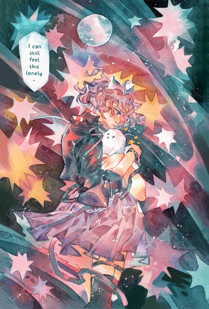 Under a sky full of stars Nameow part 💫💫✨
.
#watercolorpainting #illustration #shortcomic #originalcharacter #水彩画 #イラスト