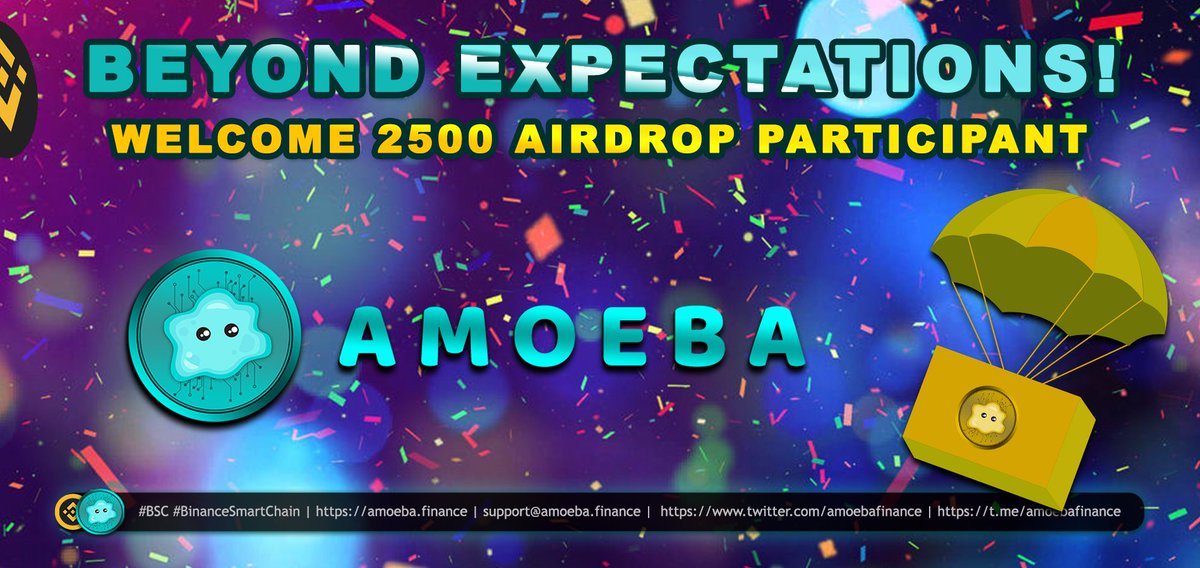 amoebafinance's tweet photo. 🌟 VERYYYY CRAZYYYYY ACHIEVEMENT 🌟
We already have 2500 participants in a blink of time!!! 🚀🚀

🧩 $MOBA will be HUMONGOUS! Invite your relation to be part of this event immediately, and get additional referral bonuses 🦠🥳🚀🚀 #moba #Airdrops #Airdrop #bsc #binancesmartchain https://t.co/rLdj97pi2G