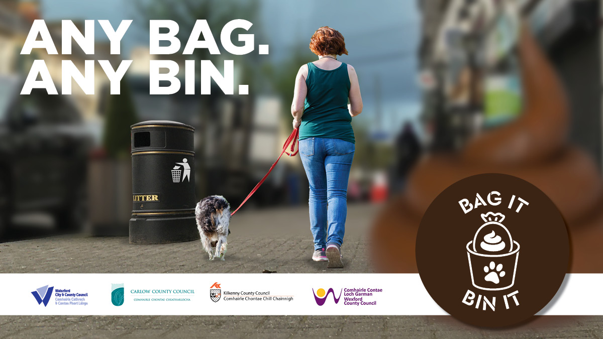 Did you know that you can use any bin to deposit your bag of dog waste? Don’t leave it behind, no excuses.

#BagItBinIt #Waterford