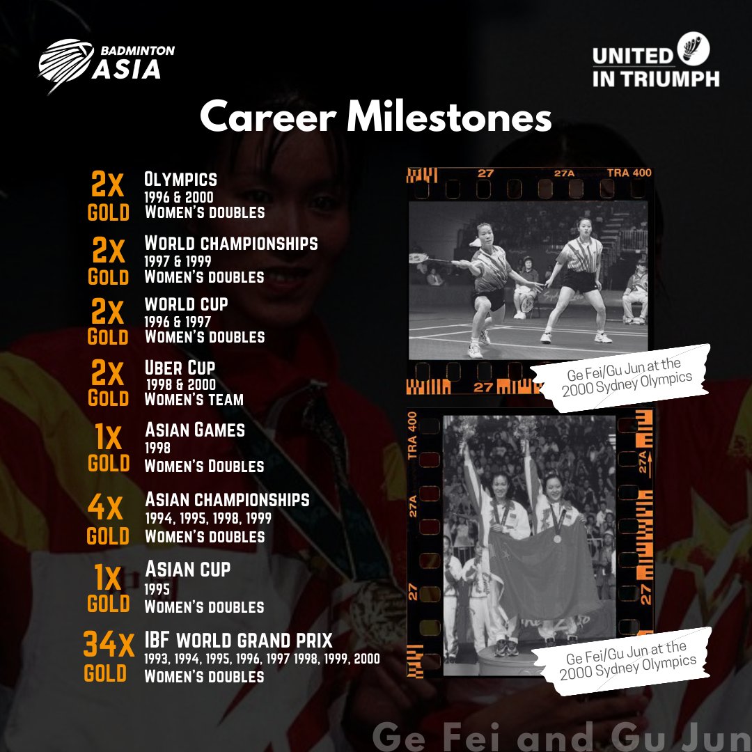 partner fordel Kristus Badminton Asia on X: "TRIBUTE TO LEGENDS 🏆 Ge Fei and Gu Jun were the  world's Top Women's Doubles team from the mid-1990s until their retirement  in 2000! cr: @Olympics #badminton #badmintonasia #