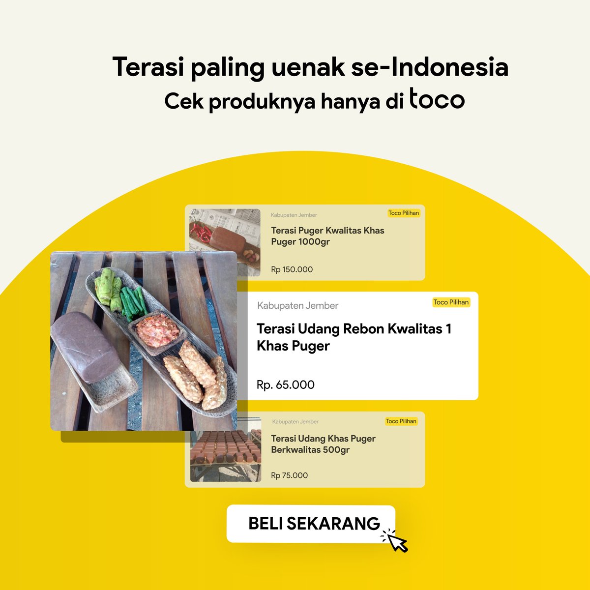 Ini dia nih terasi paling uenak se-Indonesia.
Yuk cek produknya hanya di Toco!
toco.page.link/tC7HCUGYZbc8UN… 

Toco jual belinya baguusss

#toco #tocoindonesia #jualbelibagus #jualbelionline #terasi #terasiterenak #tokobagus #makanan #tradisional #makanantradisional
