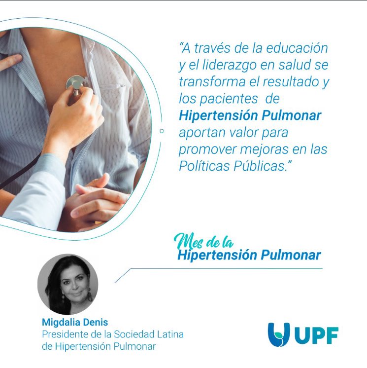 En el mes de la #hipertensionpulmonar agradecemos las palabras de Migdalia Denis, Presidente de la Sociedad Latina de Hipertensión Pulmonar <a href="/RespiraConMigda/">Migdalia Denis</a>
