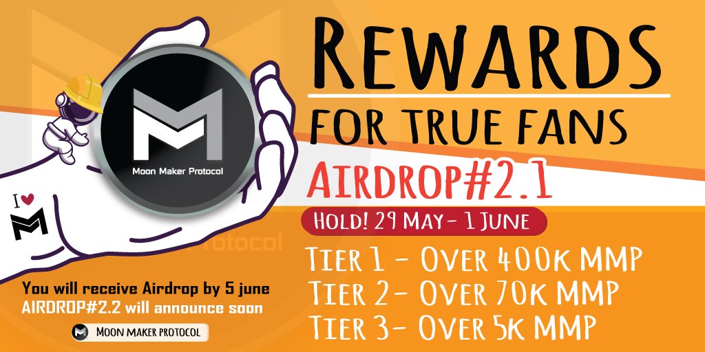 MegapadDeFi's tweet photo. 🎁Rewards for our fans

✅Airdrop#2.1 Hodl 29th May- 1st June (snapshot time is random every day)

✅Airdrop#2.2 will announce details later (which will be involved with Airdrop 2.1)

You will receive an airdrop by June 5th.
 
��Keep your fingers crossed!

#MoonMakerProtocol https://t.co/ySZMp3wcT0