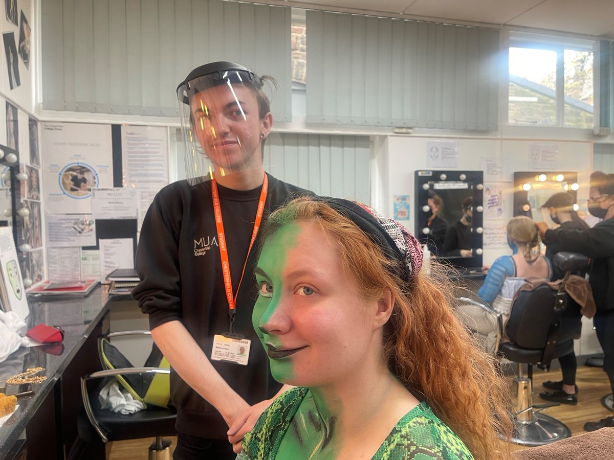 Work experience opportunities are a vital part of studying at Chesterfield College. Matthew, a student in Media Make Up is off to Lapland this winter to create the make up for Christmas characters including Santa and the Elves, thanks to the support from his tutor Kerry. Amazing!