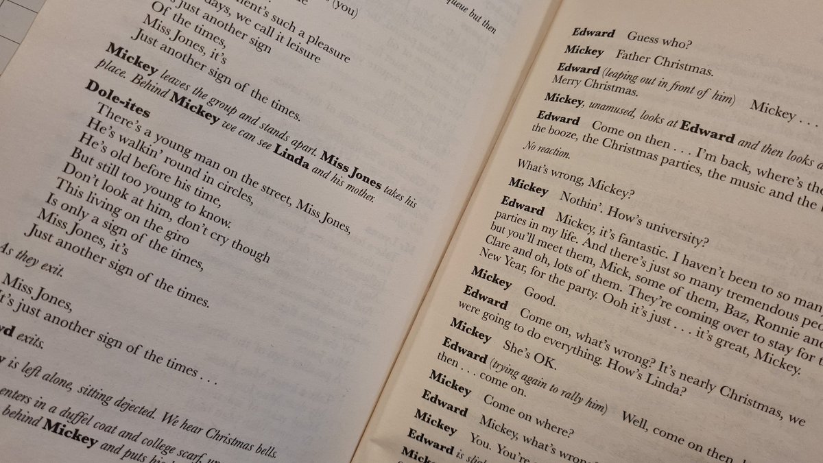Some brilliant exploration today with Yr 9, analysing the changes between Mickey and Edward at the age of 18.  They have realised the impact and inequality of recession on social classes and positions.   It really got their minds thinking. 
#EduArtsFest #bloodbrothers #youngminds