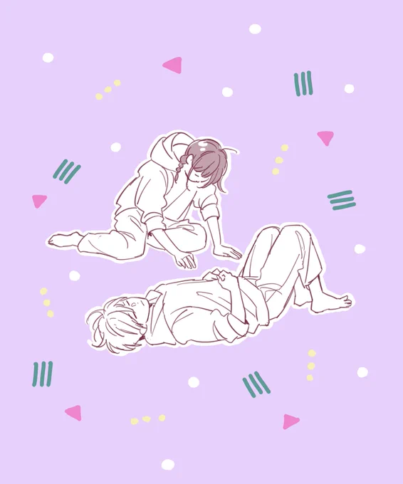 「続・暇すぎて部屋着で踊るオミとエリー」
#恋わずらいのエリー
#お絵描き練習 