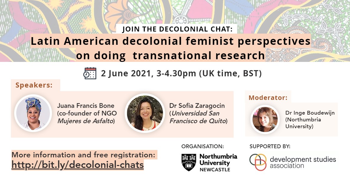 This Wednesday! Join us for the first #decolonialchat with @JUAKITA007 and @sofiazaragocin. You can still register: cutt.ly/Jb0M6s8
@s_g_peck @BenitaSiloko @biancafdl @NUIntDev