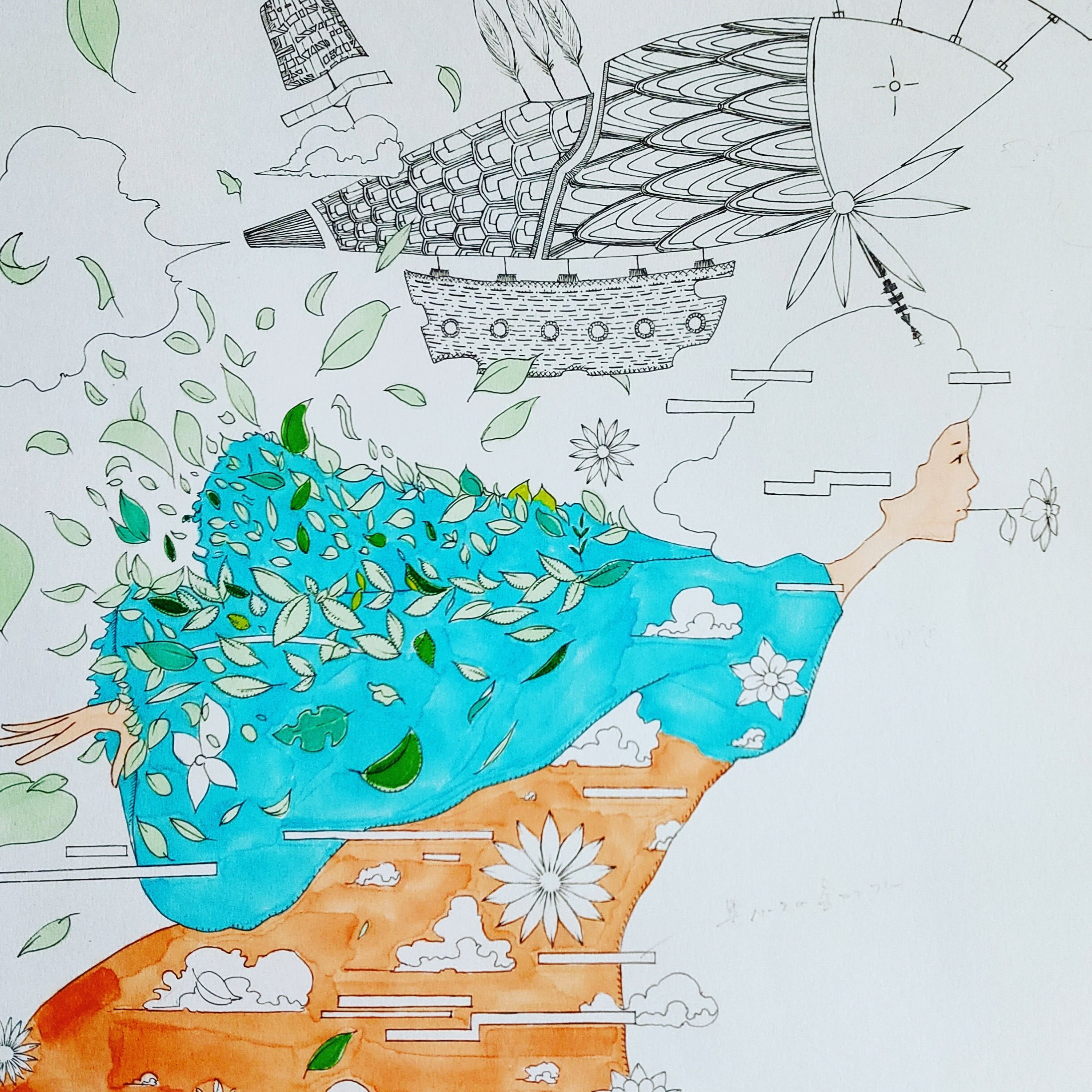 Tano Yasuhisa 空想画家 悩みに悩みましたが この絵は色を塗ろうと思います 現代アート 絵画 作品 女性 Woman 芸術 絵描き イラストレーター Illust Artist アート 美術 Face Artwork イラスト Art Animal Illustrator 空想