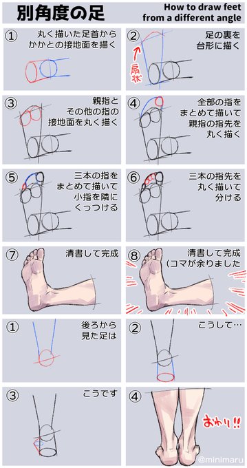 足を描くコツ 足を描くコツ