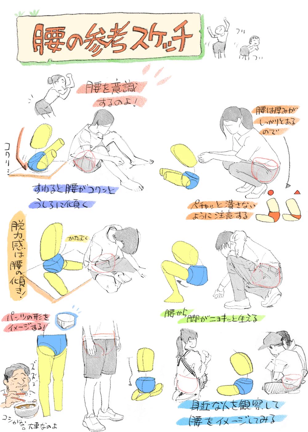 ポーズにお悩みの絵描きさん必見！腰を意識すると自然なポーズに！