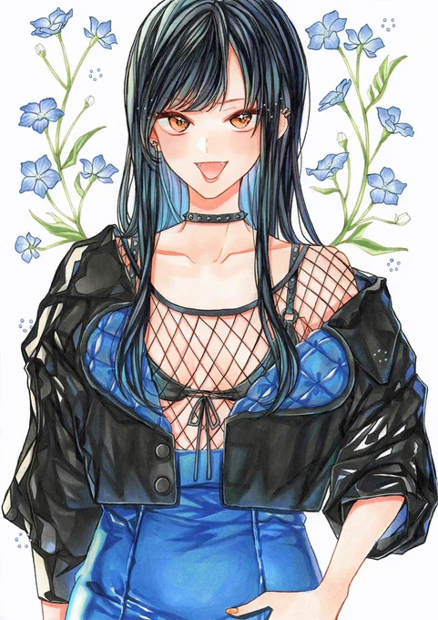 🖤BLACK×BLUE💙
#コピック 
