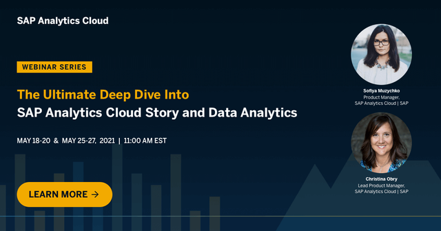 TechEd flashback! Are you new to SAP Analytics Cloud or looking to sharpen your skills? Join our team of experts for an immersive, guided experience on everything you need for business intelligence and analysis. bit.ly/34pm66J