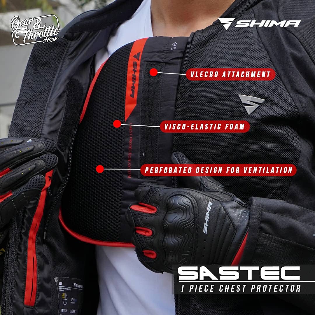 GThouse_'s tweet photo. Upgrade your Shima Riding Jacket by adding this 1 piece chest protector from Sastec.  
.
#GTHouse #ShimaChestProtector
.
#motorcyclelove #motorcycledreams #ridingjackets #protection #protector #armor #sastec https://t.co/fYjRjTuQMS