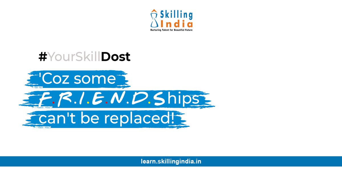 SkillingIndiaIn's tweet photo. We can learn a lot of things from our friends including Professional Skills. Wait!!!! Couldn't believe it? Well, that's true!

Now upskill yourself with #YourSkillDost, an e-learning program for College students &amp; fresh grads.
 Visit https://t.co/RqK9lXnML5
#FriendsReunion https://t.co/mCxHxFGlQs