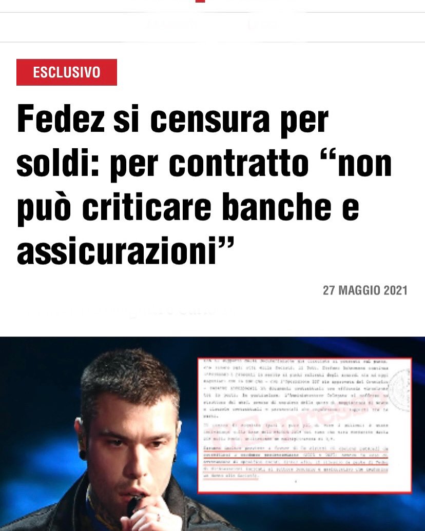 MarcoRizzoDSP's tweet photo. Ecco chi è Fedez con questa finta sinistra. Gli azionisti e finanziatori del rapper in Doom gli impongono il bavaglio in cambio di ricavi milionari. Altro che lotta per i diritti civili, questi rappresentano il “nemico”. https://t.co/p25aS7OVtJ