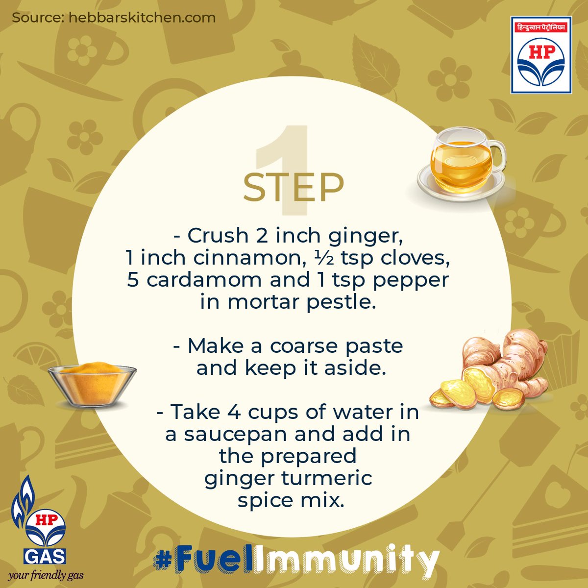 HPCL's tweet photo. #FuelImmunity with the goodness of ginger and turmeric
Here’s the immunity-boosting #GingerTurmericTea
#HealthyRecipe https://t.co/jUP4okOfK4
