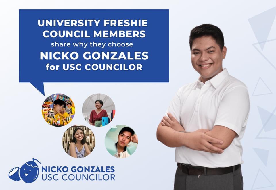nickogonzales_'s tweet image. Hear from members of the UPD University Freshie Council on why they're voting for me, UFC Vice Chair Nicko Gonzales, as their next USC Councilor!

See thread below 💙

#NickoGonzalesforUSCCouncilor
#RedefineNormal