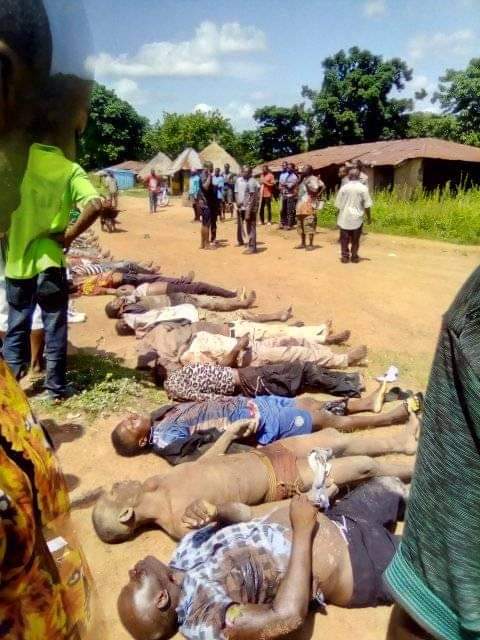 CherenTerfa's tweet photo. How do you feel when you see corpse of those you have sworn to protect littering all the place.
We just want to be able to farm on our lands and feed the nation.
Where is our humanity?
 #BenueUnderAttack https://t.co/FzFpXHngoC