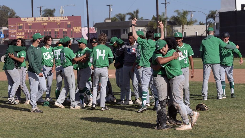 562sports's tweet photo. STORY + VIDEO + PHOTOS: The Long Beach Poly baseball team made history with their first ever back-to-back Moore League championship on Thursday.

https://t.co/hWv9WJidE2 https://t.co/TiJITjDIHq