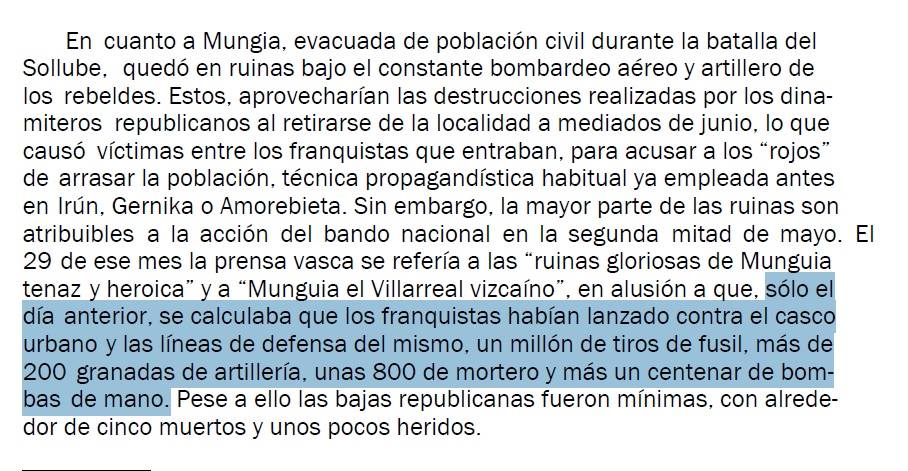 HaizetaraMungia's tweet photo. 1937ko maiatzaren 28an #Mungia-ko herri guneak eraso izugarria jasan zuen faxisten aldetik. Francisco Manuel Vargasek "La Batalla del Sollube" liburuan jaso bezala, milioi bat fusil tiro, 200 granadatik gora, 800 bat mortero eta 100 esku bonba baino gehiago jaurti zituzten. https://t.co/8E78jWCiRN