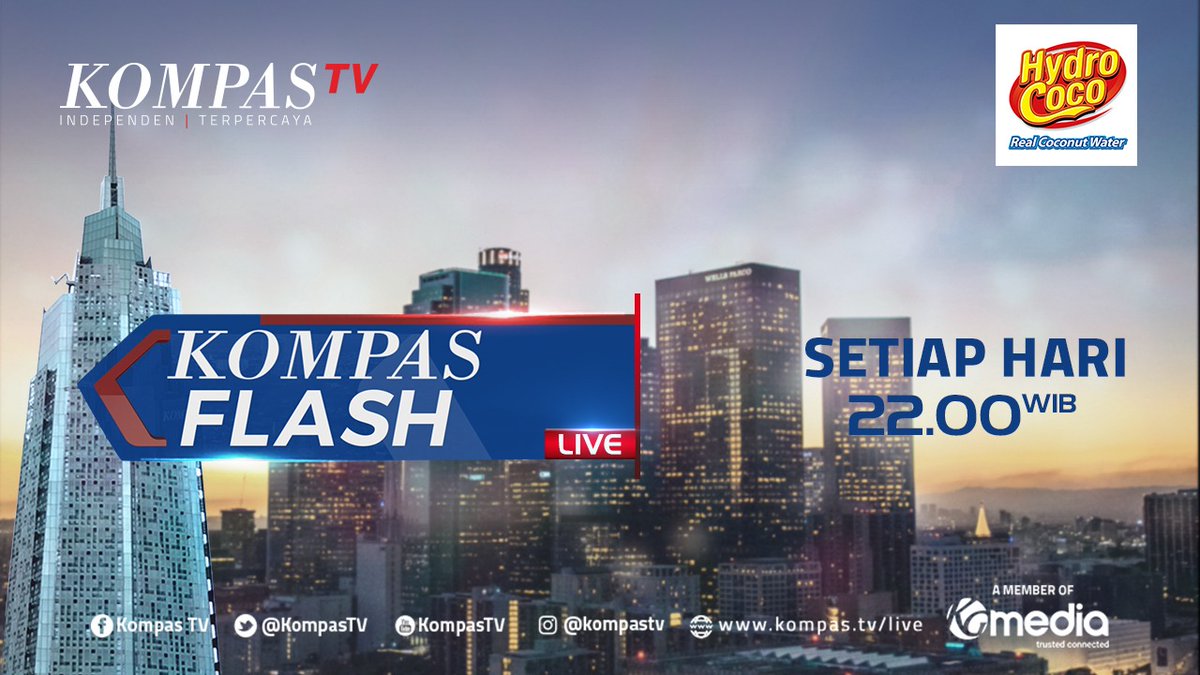 KompasTV's tweet photo. Perbarui informasi terkini dengan menonton #KompasFlash sesaat lagi bersama @My_HydroCoco #Ad #AirKelapaAsliBernutrisi https://t.co/ID1HfLeM78