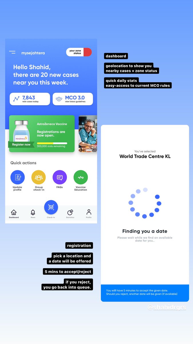 rojakdude's tweet photo. Last night, I spent an hour wondering about what can be done to improve the MySejahtera app without adding any new features and simply designing with the everyday user’s perspective. Here’s what I came up with. https://t.co/j2HVu1xcI1