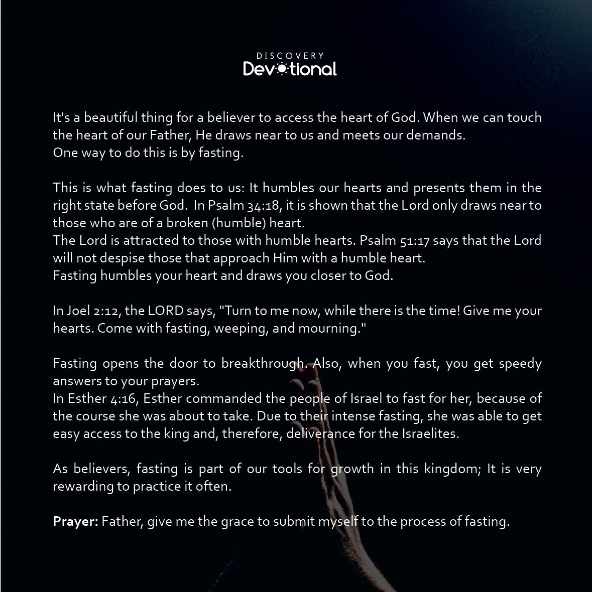 fsffuta's tweet photo. Have you been having questions in your heart as to what fasting does to you as a believer or you’re confused about the significance of fasting
This is for you🤗
Do well to share with you friends If it has blessed.
Happy weekend😁
#fsffuta #discoverydevotional #fasting https://t.co/P9GCToadlQ