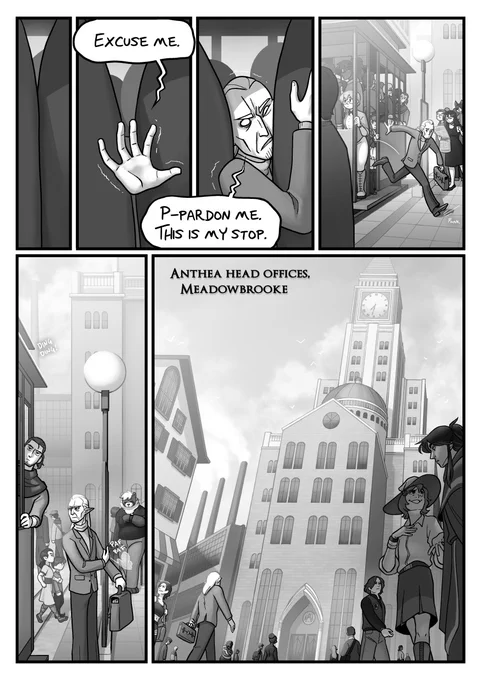 New page, new chapter, new establishing shot with lots of reader cameos! Credits are listed on the main site. 🦉
Start reading here:
https://t.co/kzIFzhq7mx

Read pages early by becoming a patron:
https://t.co/UmDaPb6Sxr 
