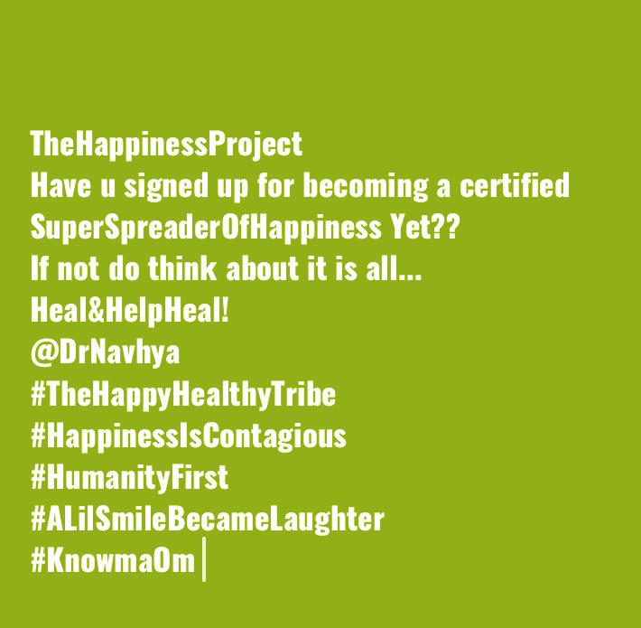 DrNavhya's tweet photo. #SupportTheCauseOfHappiness #HappyHormones #HappinessCounts #HealAndHelpHeal
#TheHappyHealthyTribe
#HealthAintJustPhysical
#KnowmaOm https://t.co/tkJRbL0v0R