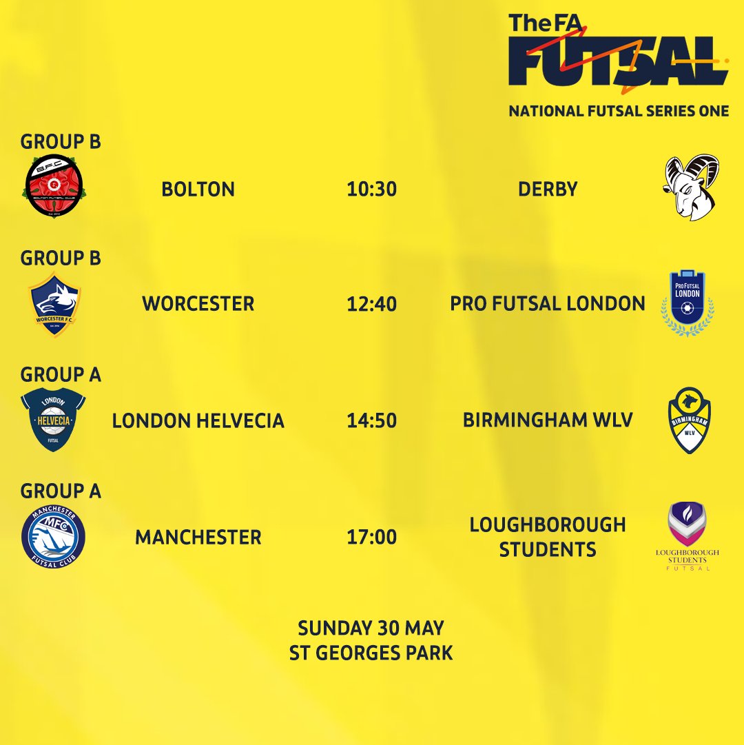 NFS One is here on Sunday and the battle for a <a href="/UEFAFutsal/">UEFA Futsal</a> place commences at St George's Park. Our first chance to see the top level of English futsal in over a year - and you can do so LIVE on YouTube!

📍St George's Park 
📺 youtu.be/roA-p65Shqo