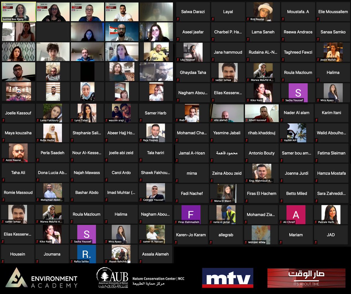 EnvironmentAcad's tweet photo. It was exciting to meet most of the #participants attending the #EnvironmentAcademy2 informative #Zoom #webinar. Looking forward to working with all of you. #StayTuned for great new #Achievements!
@najat_saliba @emoufarrej @sammy_kyd @aubncc @mtvlebanon @sarelwa2et https://t.co/ORhHaFW83f