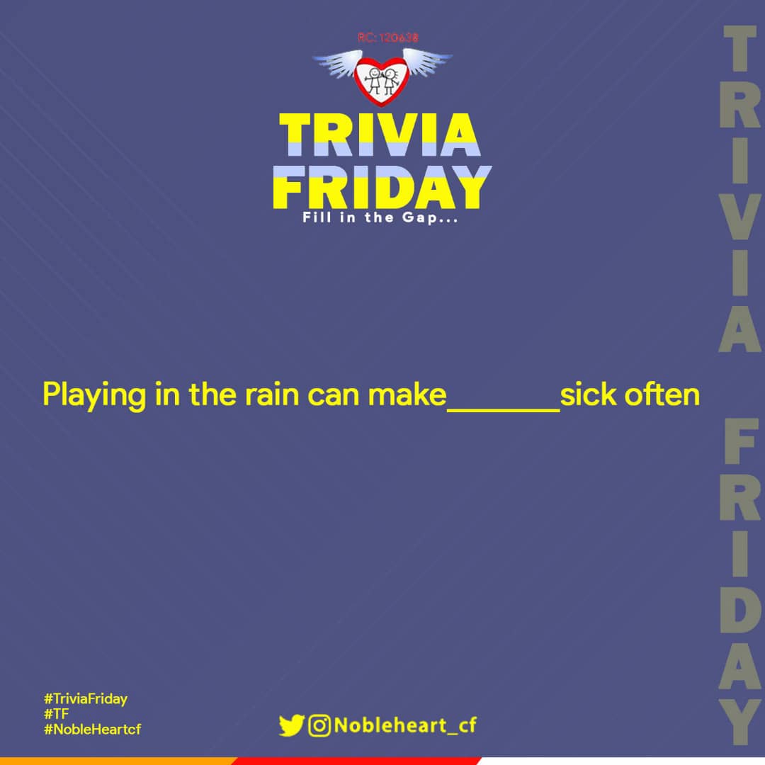 NobleHeartCF's tweet photo. It's Friday, you know!
Let's see how brainy you're.
Fill in the gap in the image below.
#TriviaFriday #TF #NHCF #fridaymorning https://t.co/768rNDHIQW