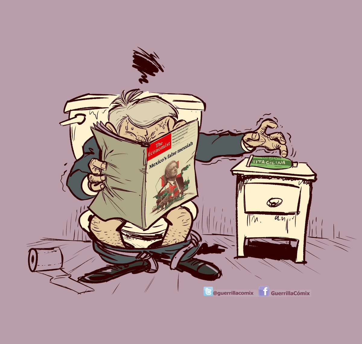 guerrillacomix's tweet photo. The Economist versión Vitacilina.
#Vitacilina  #FalsoMesias https://t.co/GcD1N0NZRf