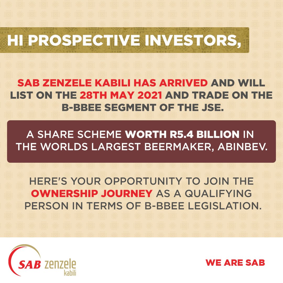 Sabreweries On Twitter In Less Than An Hour A New Scheme For New Dreams For All Sabzenzelekabili Will Be Listed On The B Bbee Segment Of The Jse The Initial Listing Price Will