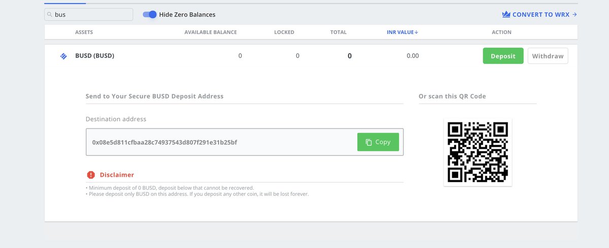khan_aseef's tweet photo. @WazirXCares 
BUSD deposits don't have a memo field on your platform and your support says that the user went wrong. 
Your service response is just plain ignorant

The transaction amount was 1 BUSD cause I knew you guys would mess up and I would lose the entire transaction amount https://t.co/faXSYjU9u0